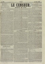 Le Censeur : journal de Lyon, politique, industriel et littéraire, N°2268, pp. 1