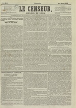 Le Censeur : journal de Lyon, politique, industriel et littéraire, N°2277, pp. 1