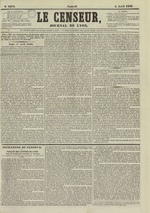 Le Censeur : journal de Lyon, politique, industriel et littéraire, N°2279, pp. 1