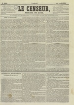 Le Censeur : journal de Lyon, politique, industriel et littéraire, N°2290, pp. 1