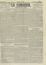 Le Censeur : journal de Lyon, politique, industriel et littéraire, N°2301, pp. 1
