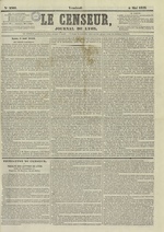 Le Censeur : journal de Lyon, politique, industriel et littéraire, N°2308, pp. 1
