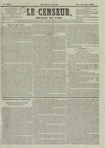 Le Censeur : journal de Lyon, politique, industriel et littéraire, N°2318, pp. 1