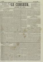Le Censeur : journal de Lyon, politique, industriel et littéraire, N°2321, pp. 1