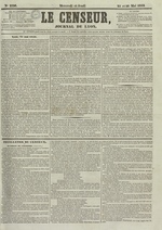 Le Censeur : journal de Lyon, politique, industriel et littéraire, N°2326, pp. 1