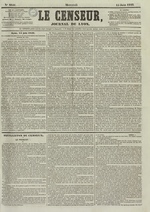 Le Censeur : journal de Lyon, politique, industriel et littéraire, N°2341, pp. 1