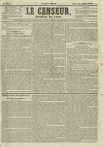 Le Censeur : journal de Lyon, politique, industriel et littéraire, N°2376, pp. 1