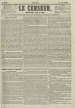 Le Censeur : journal de Lyon, politique, industriel et littéraire, N°2399, pp. 1