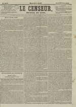 Le Censeur : journal de Lyon, politique, industriel et littéraire, N°2545, pp. 1