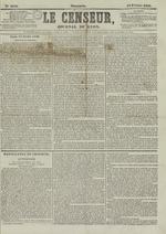 Le Censeur : journal de Lyon, politique, industriel et littéraire, N°2549, pp. 1