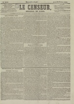 Le Censeur : journal de Lyon, politique, industriel et littéraire, N°2552, pp. 1