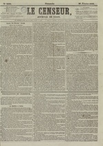 Le Censeur : journal de Lyon, politique, industriel et littéraire, N°2560, pp. 1