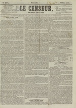 Le Censeur : journal de Lyon, politique, industriel et littéraire, N°2572, pp. 1