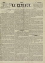 Le Censeur : journal de Lyon, politique, industriel et littéraire, N°2588, pp. 1