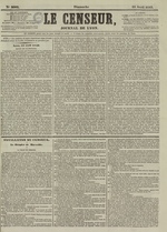 Le Censeur : journal de Lyon, politique, industriel et littéraire, N°2602, pp. 1