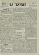 Le Censeur : journal de Lyon, politique, industriel et littéraire, N°2651, pp. 1