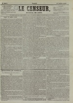 Le Censeur : journal de Lyon, politique, industriel et littéraire, N°2677, pp. 1
