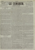 Le Censeur : journal de Lyon, politique, industriel et littéraire, N°2682, pp. 1