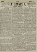 Le Censeur : journal de Lyon, politique, industriel et littéraire, N°2686, pp. 1