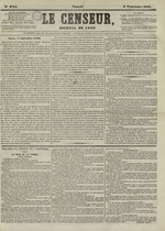Le Censeur : journal de Lyon, politique, industriel et littéraire, N°2724, pp. 1