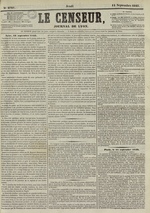 Le Censeur : journal de Lyon, politique, industriel et littéraire, N°2727, pp. 1