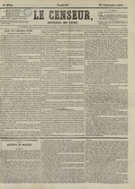 Le Censeur : journal de Lyon, politique, industriel et littéraire, N°2735, pp. 1