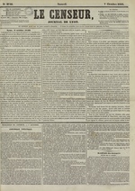 Le Censeur : journal de Lyon, politique, industriel et littéraire, N°2748, pp. 1