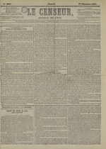 Le Censeur : journal de Lyon, politique, industriel et littéraire, N°2807, pp. 1