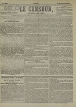 Le Censeur : journal de Lyon, politique, industriel et littéraire, N°2813, pp. 1