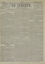 Le Censeur : journal de Lyon, politique, industriel et littéraire, N°2817, pp. 1