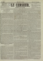 Le Censeur : journal de Lyon, politique, industriel et littéraire, N°6222, pp. 1