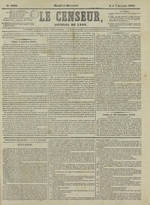 Le Censeur : journal de Lyon, politique, industriel et littéraire, N°2822, pp. 1