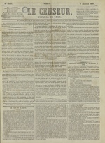 Le Censeur : journal de Lyon, politique, industriel et littéraire, N°2825, pp. 1