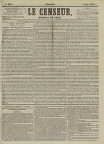 Le Censeur : journal de Lyon, politique, industriel et littéraire, N°2874, pp. 1