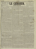 Le Censeur : journal de Lyon, politique, industriel et littéraire, N°2894, pp. 1