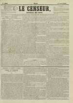 Le Censeur : journal de Lyon, politique, industriel et littéraire, N°2898, pp. 1