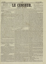 Le Censeur : journal de Lyon, politique, industriel et littéraire, N°2910, pp. 1