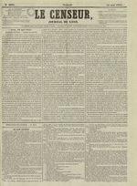 Le Censeur : journal de Lyon, politique, industriel et littéraire, N°2931, pp. 1