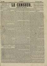 Le Censeur : journal de Lyon, politique, industriel et littéraire, N°2991, pp. 1