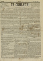Le Censeur : journal de Lyon, politique, industriel et littéraire, N°2992, pp. 1