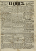 Le Censeur : journal de Lyon, politique, industriel et littéraire, N°2993, pp. 1