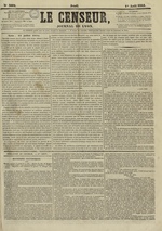 Le Censeur : journal de Lyon, politique, industriel et littéraire, N°3002, pp. 1