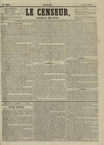 Le Censeur : journal de Lyon, politique, industriel et littéraire, N°3009, pp. 1