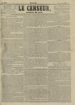 Le Censeur : journal de Lyon, politique, industriel et littéraire, N°3011, pp. 1