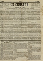 Le Censeur : journal de Lyon, politique, industriel et littéraire, N°3022, pp. 1