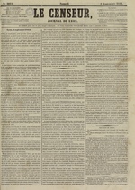 Le Censeur : journal de Lyon, politique, industriel et littéraire, N°3034, pp. 1