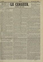 Le Censeur : journal de Lyon, politique, industriel et littéraire, N°3052, pp. 1