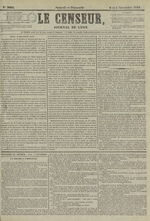 Le Censeur : journal de Lyon, politique, industriel et littéraire, N°3082, pp. 1