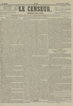 Le Censeur : journal de Lyon, politique, industriel et littéraire, N°3103, pp. 1