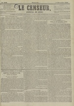Le Censeur : journal de Lyon, politique, industriel et littéraire, N°3106, pp. 1